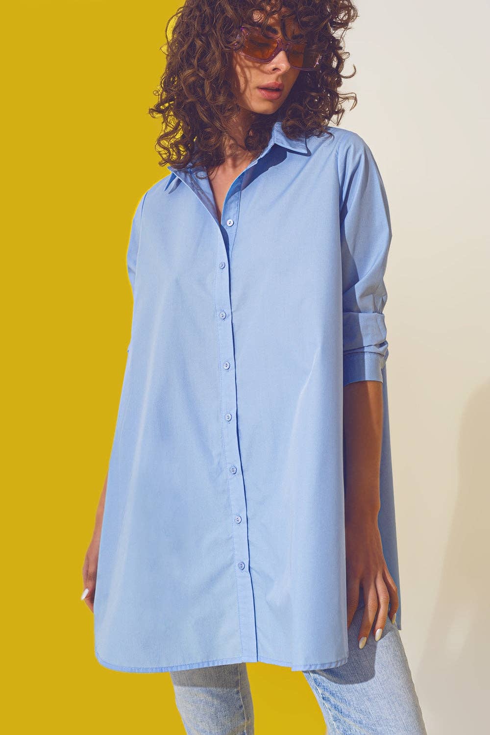Oversized shirt in light blue