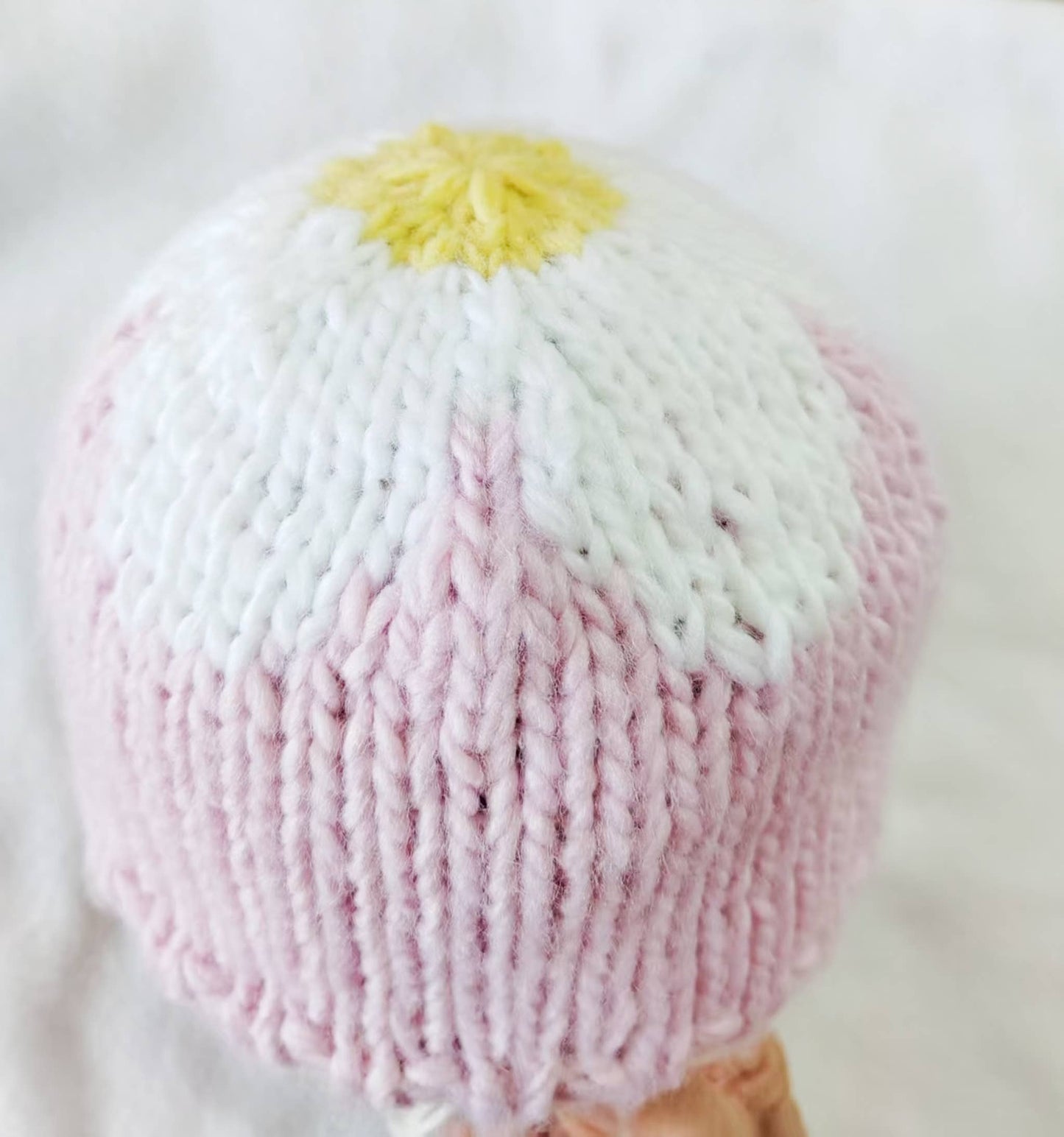 Flower Hat Pink White Baby Kid Girl Beanie Fall Accessories