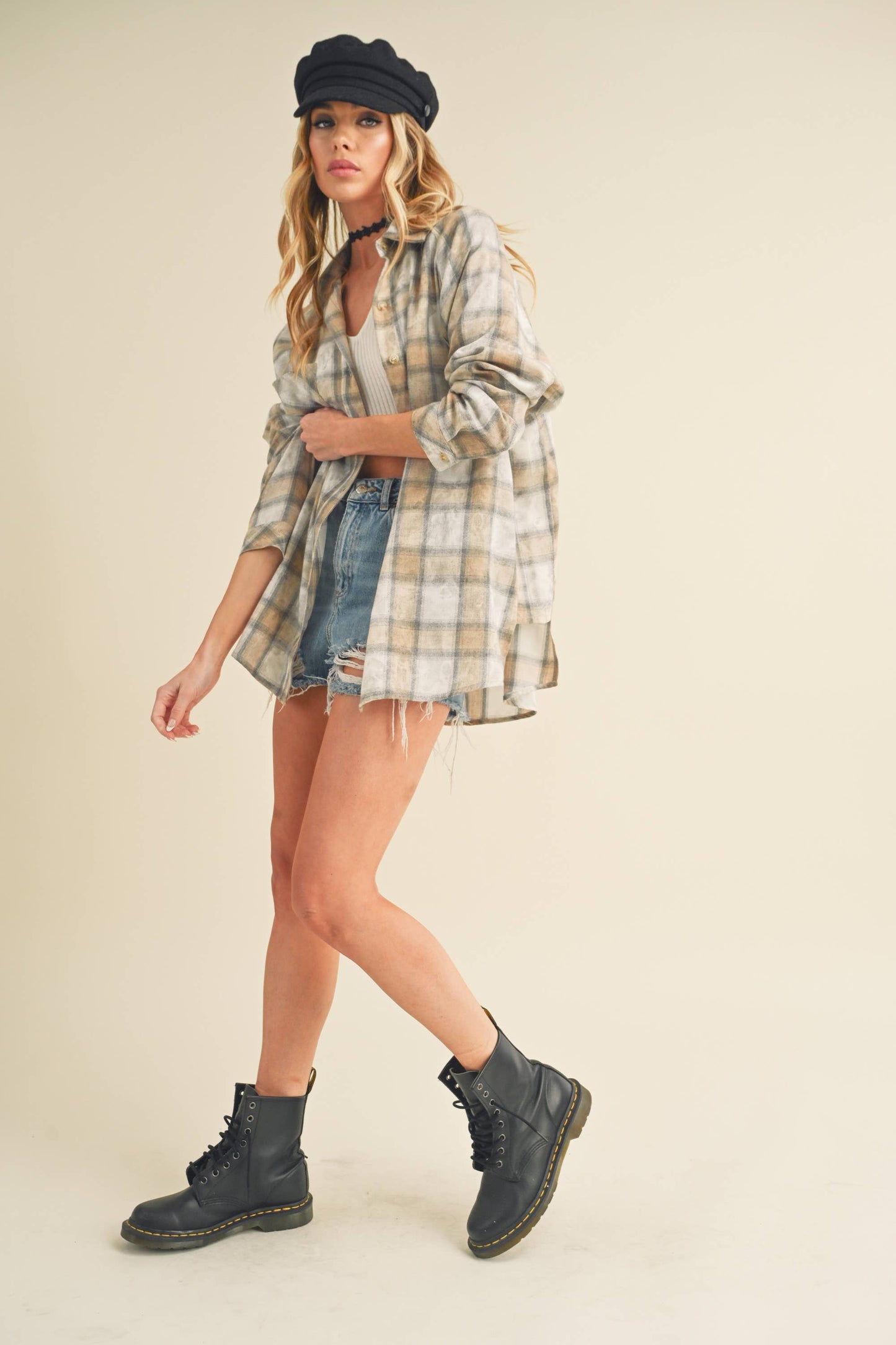 Laura Plaid Washed Flannel Button Up