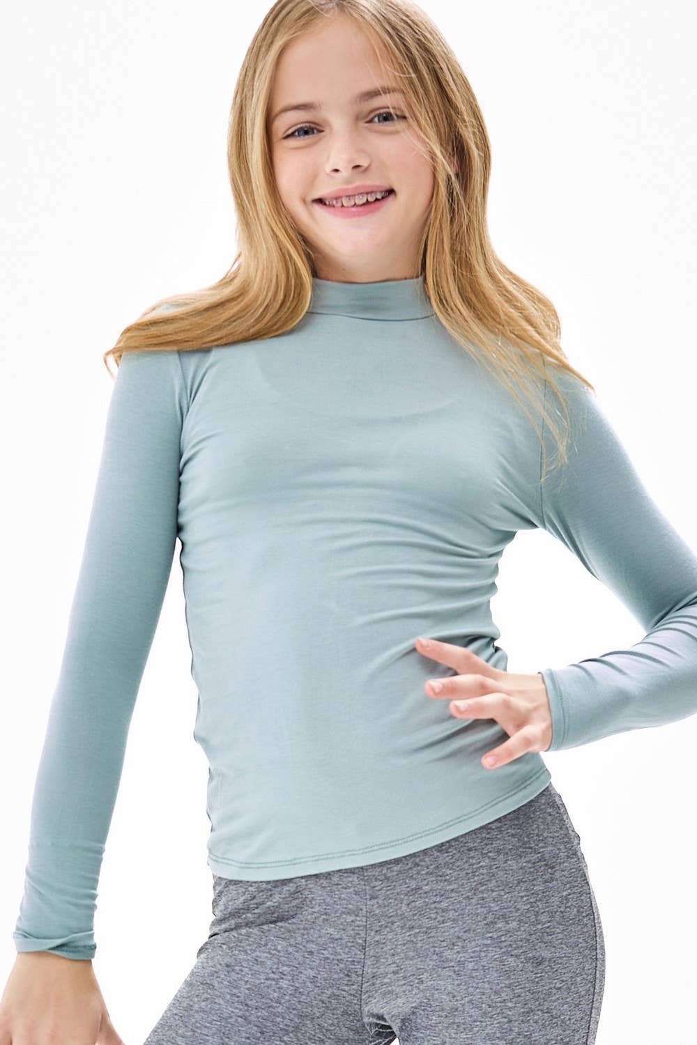 Mock Neck Long Sleeve Modal Knit Top