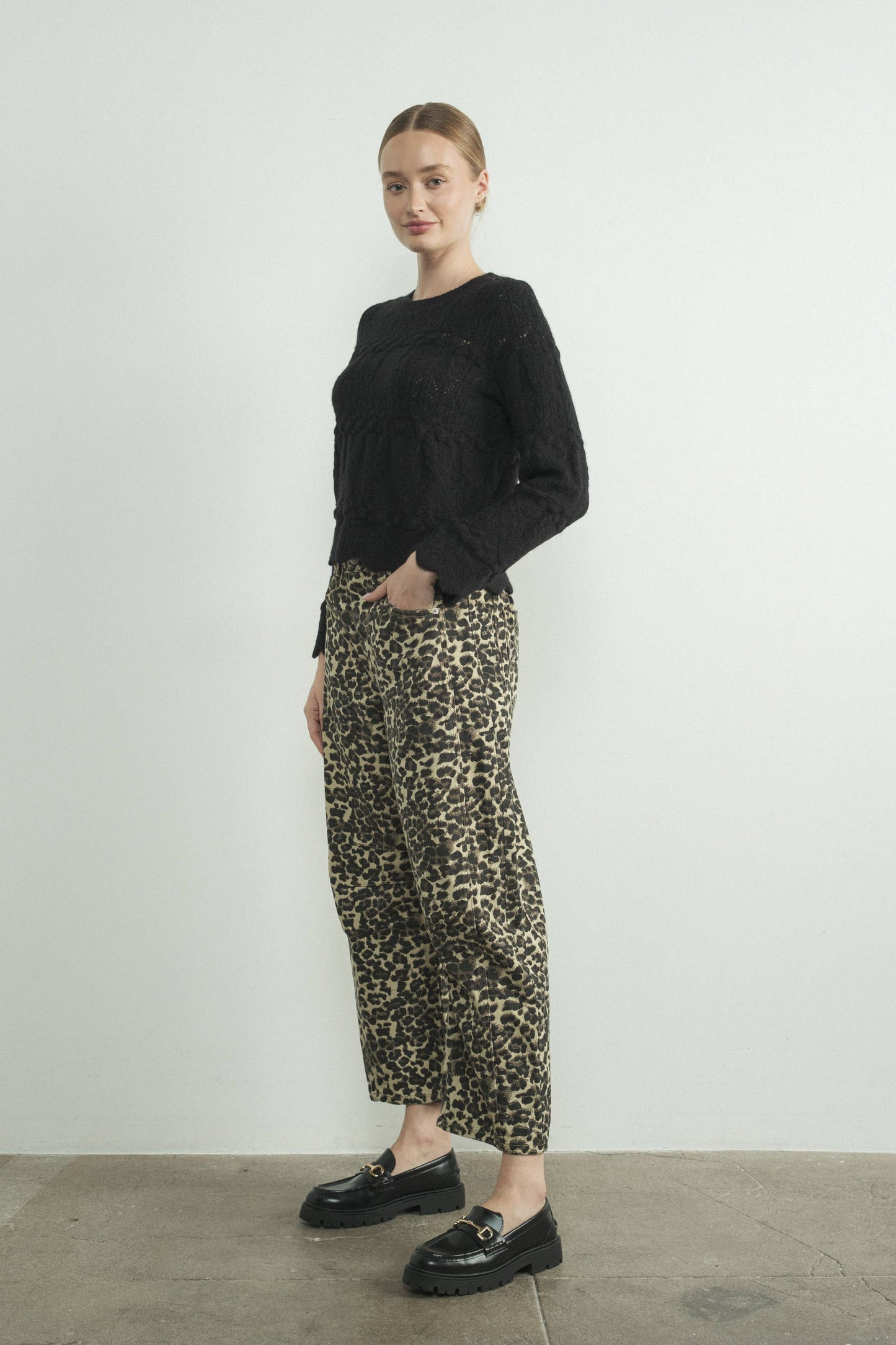 ANIMAL LOUCHY RELAX FIT DENIM ANIMAL PRINT PANTS