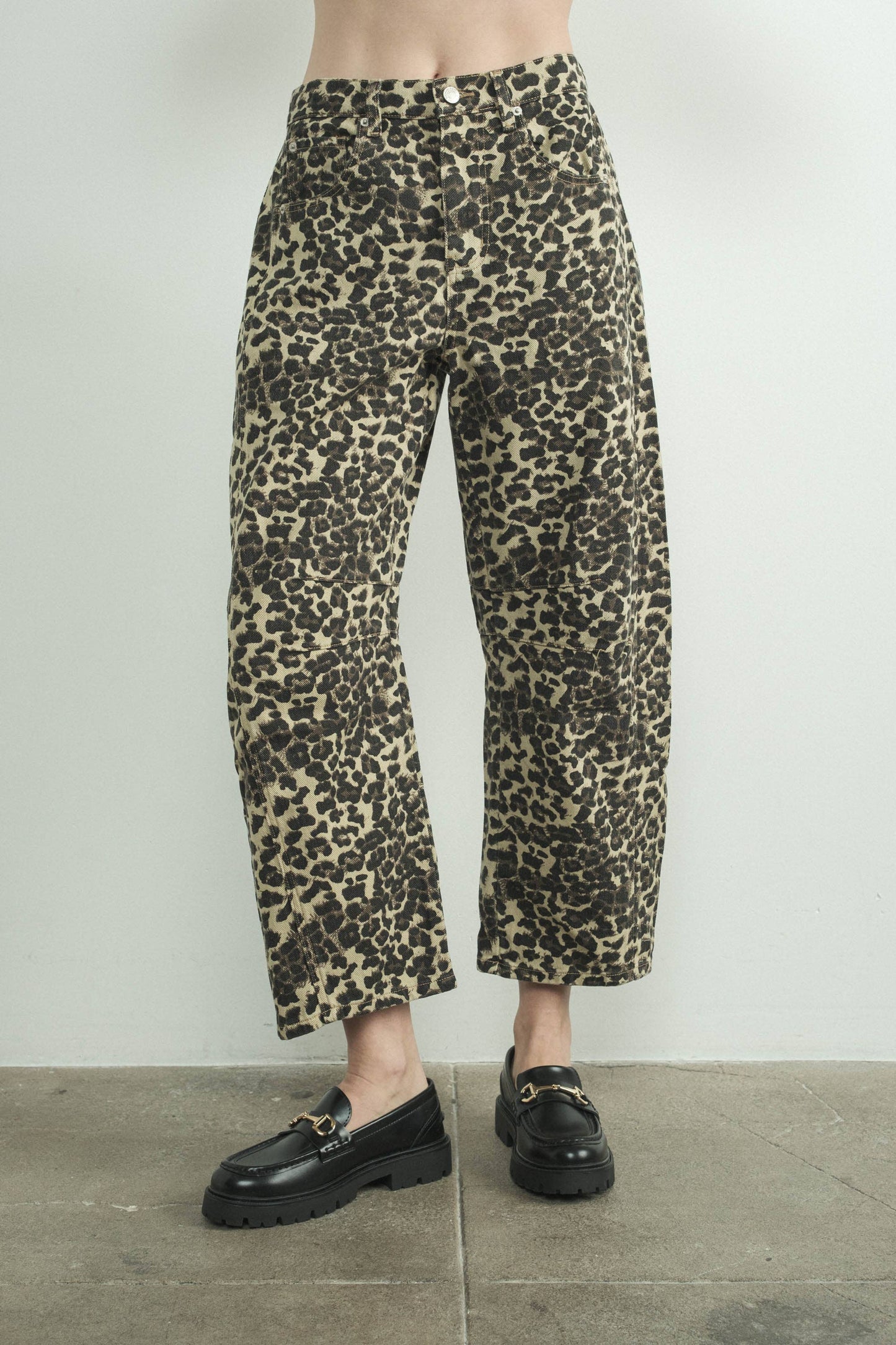 ANIMAL LOUCHY RELAX FIT DENIM ANIMAL PRINT PANTS