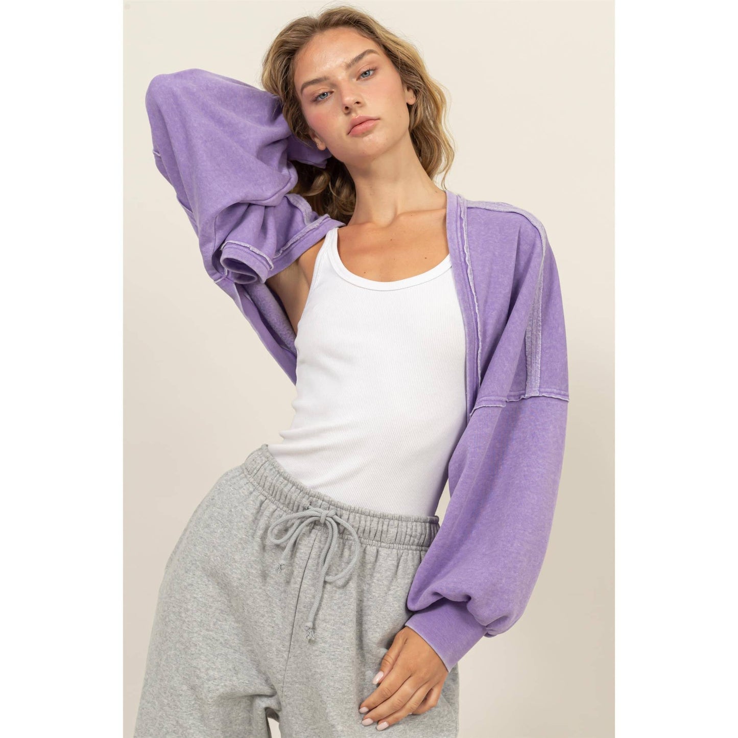 OVERSIZED CONTRAST CROPPED SHRUG