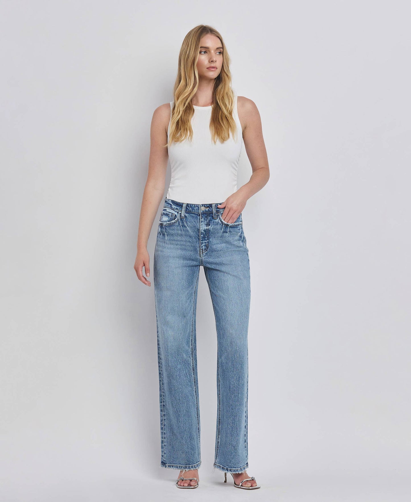 90'S SUPER HIGH RISE WIDE JEANS T6242