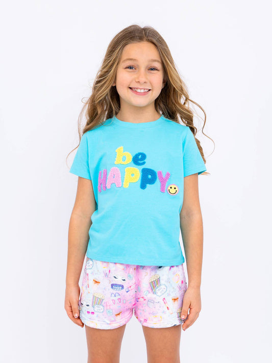 Girls Plush Lounge Short - Sleepover Print