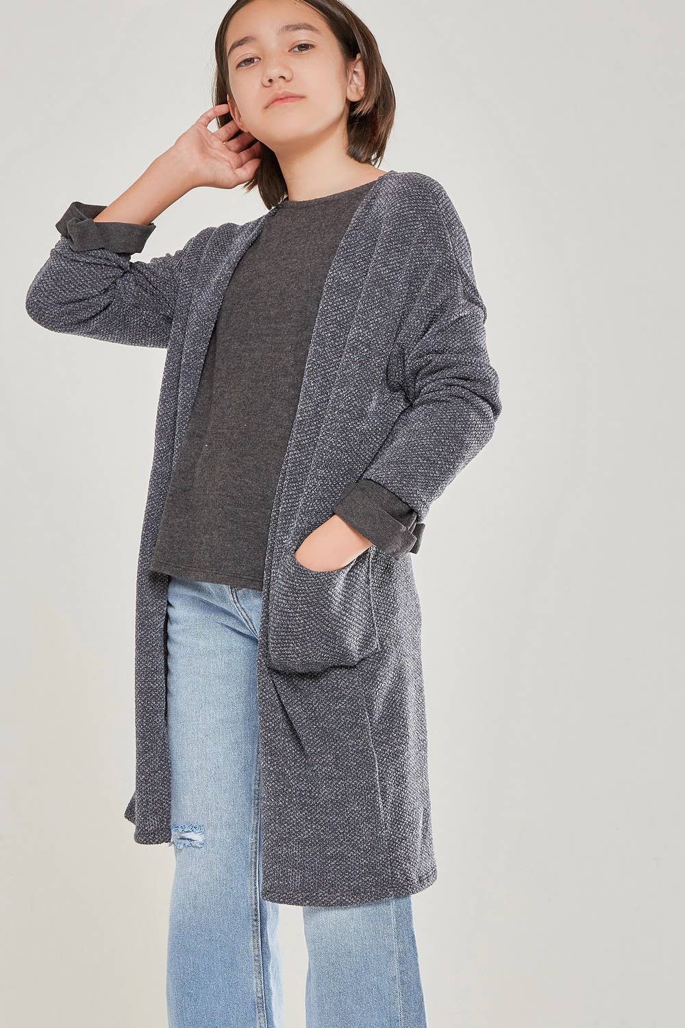 Open Front Knit Cardigan