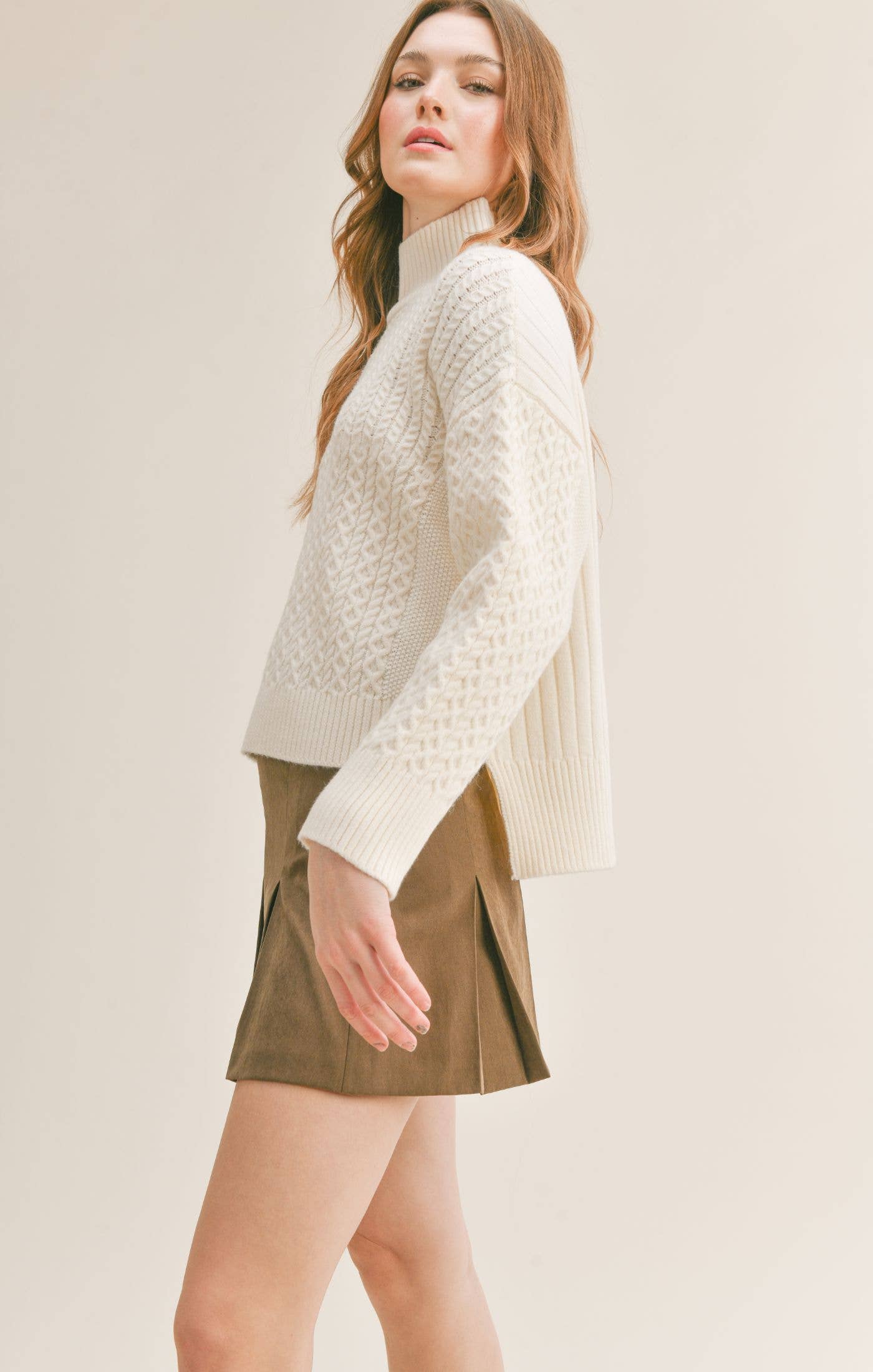 Ivory Turtleneck Sweater