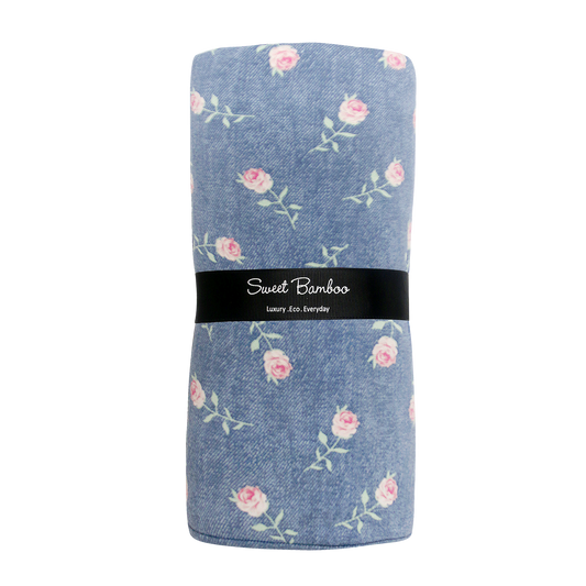 Cloud Blanket Denim Roses