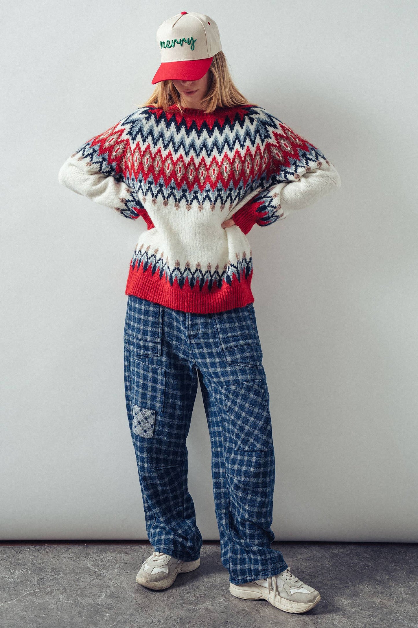 Fair Isle Wool Blend Sweater Top