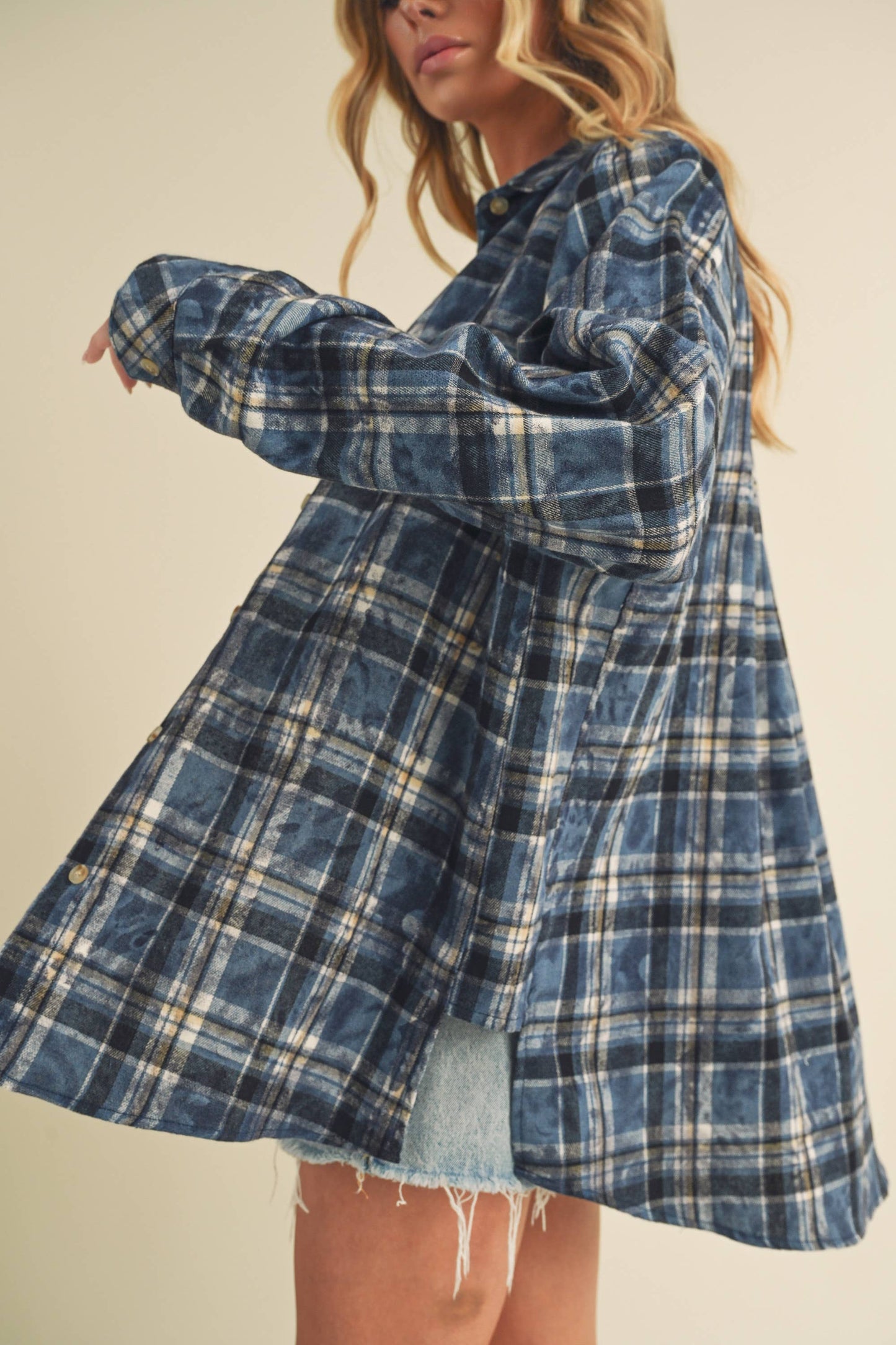 Laura Plaid Washed Flannel Button Up