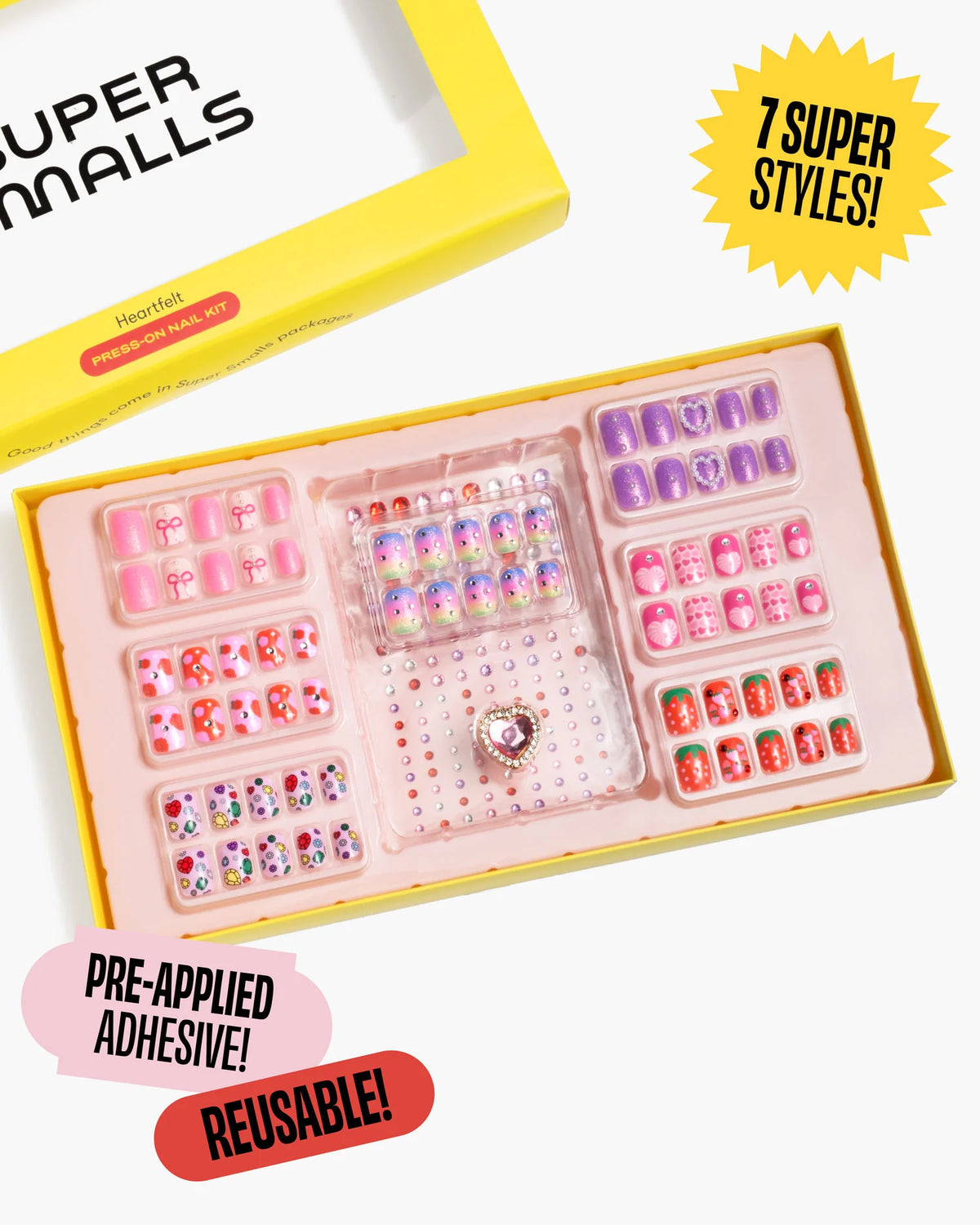 Days of the Week Press on Nails Kit in Heartfelt - Super Smalls