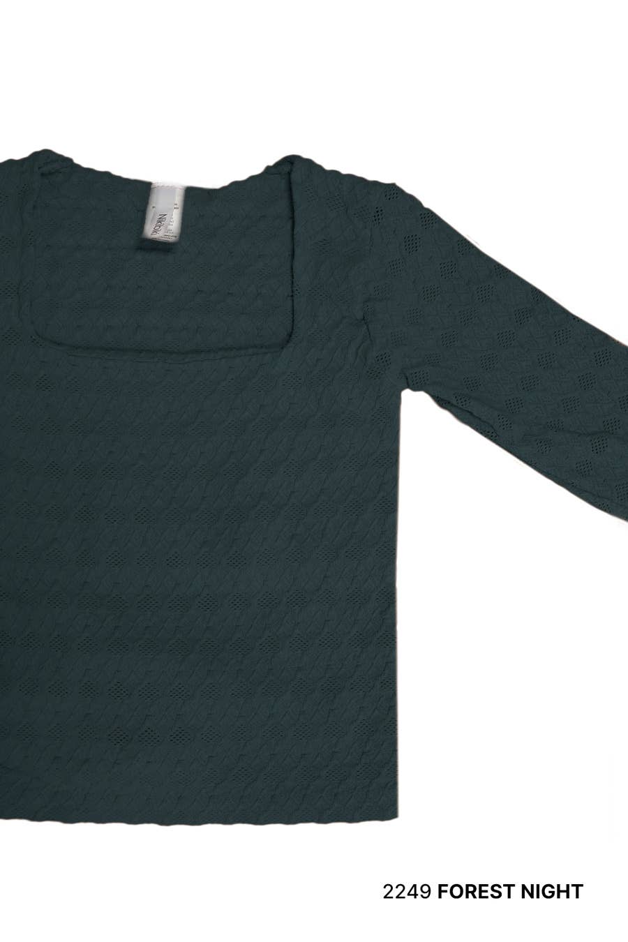 Lace Textured Square LS Top