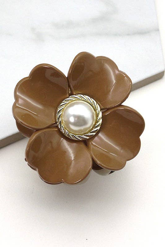 PEARL FLOWER HAIR CLAW CLIPS | 40H496