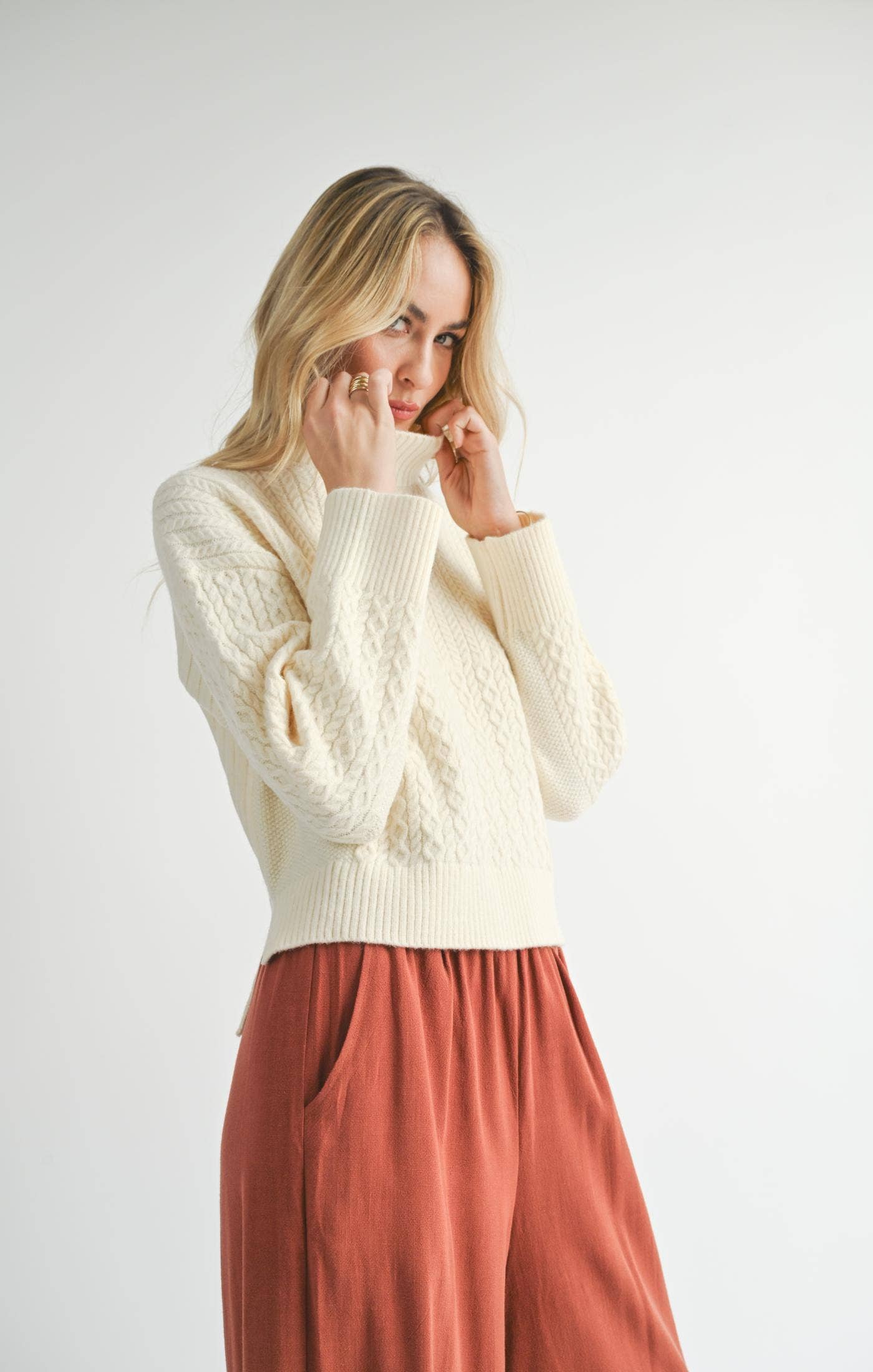 Ivory Turtleneck Sweater