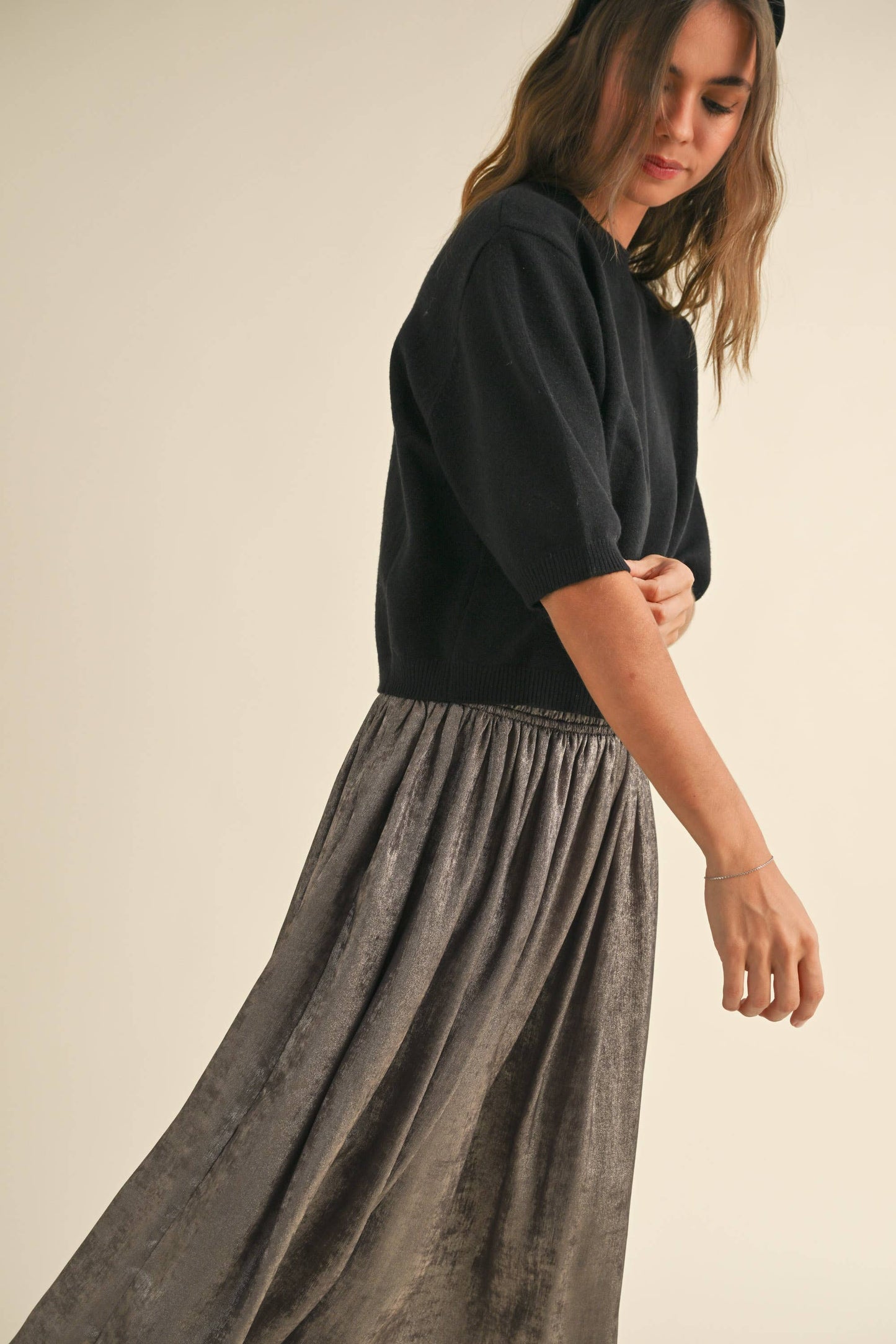 T3675   SHORT SLEEVE SWEATER TOP