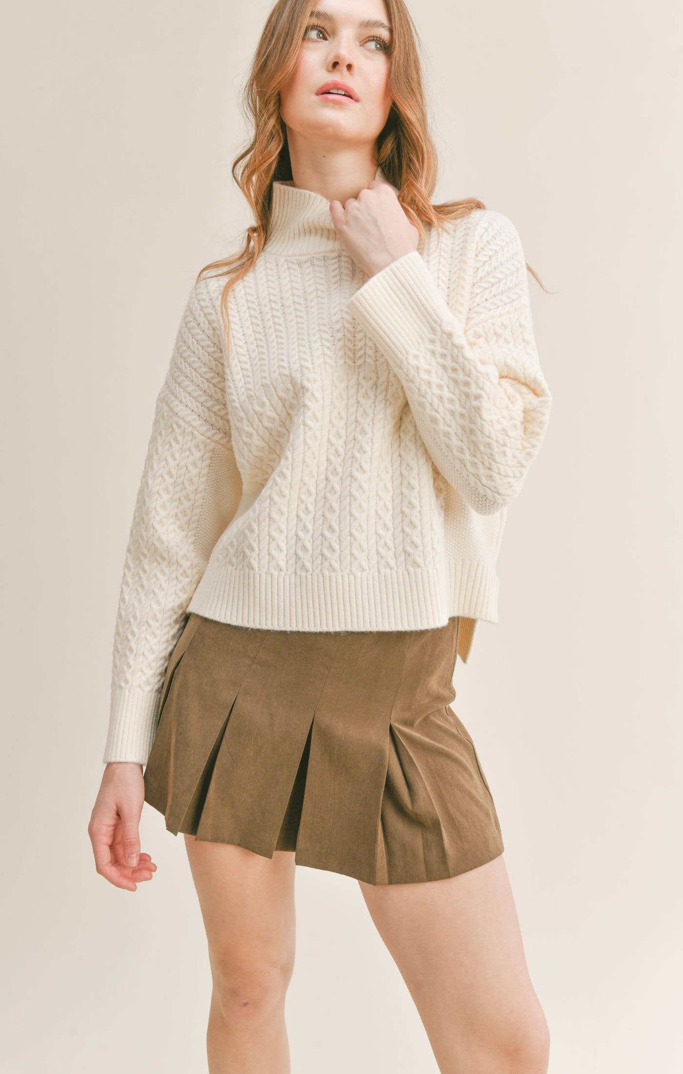 Ivory Turtleneck Sweater