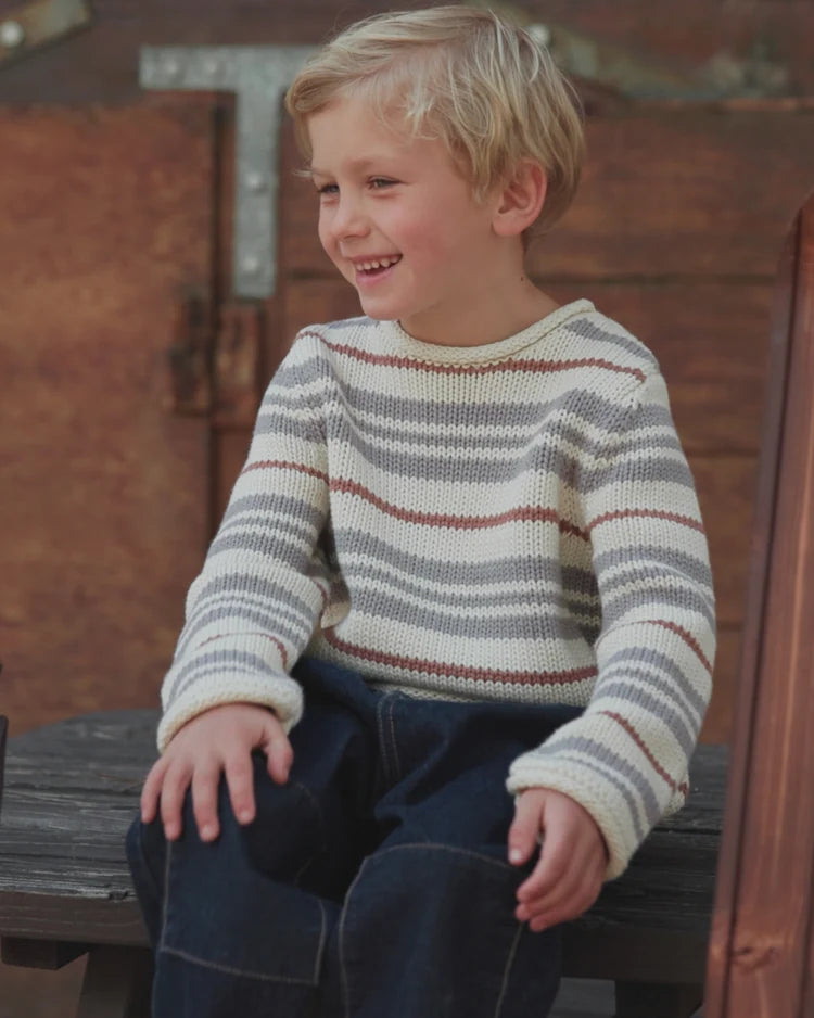 Jacques Striped Sweater in Dusty Blue | Rylee + Cru