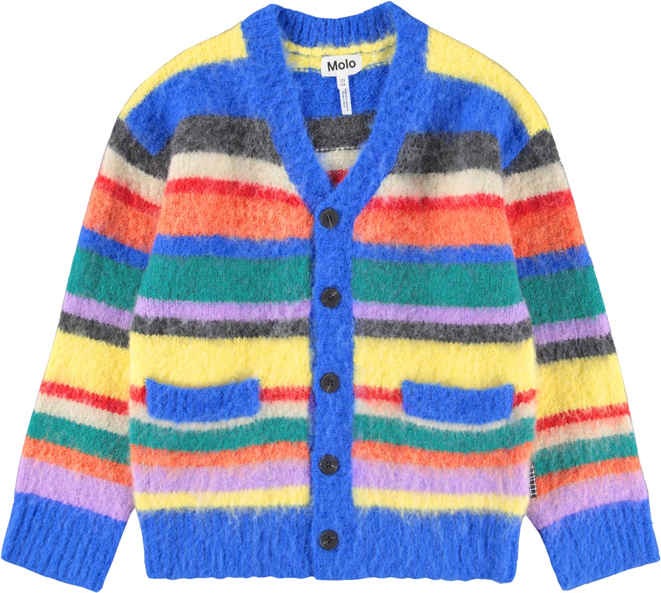 Brutus Cardigan in Fuzzy Stripe - Molo