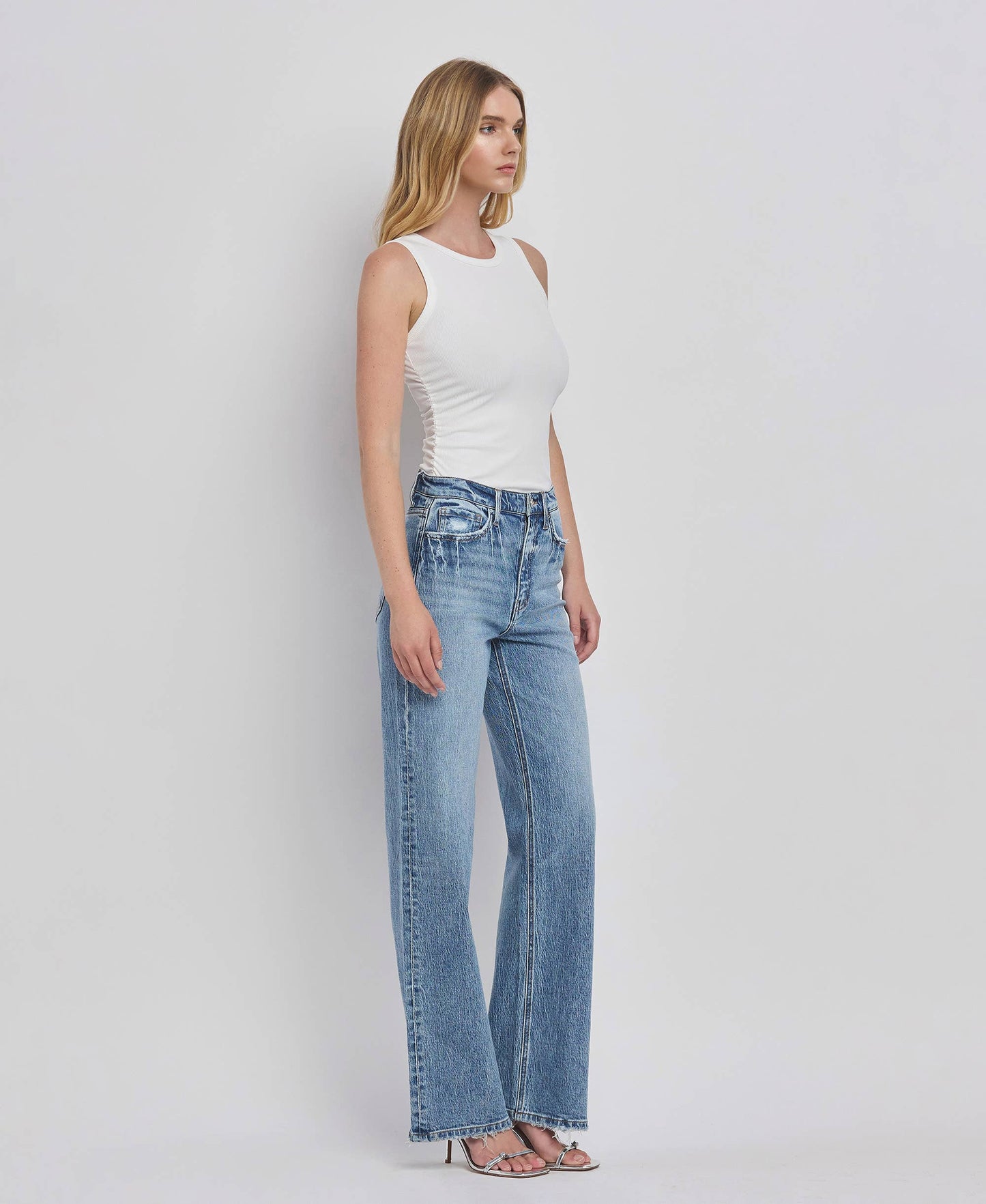 90'S SUPER HIGH RISE WIDE JEANS T6242