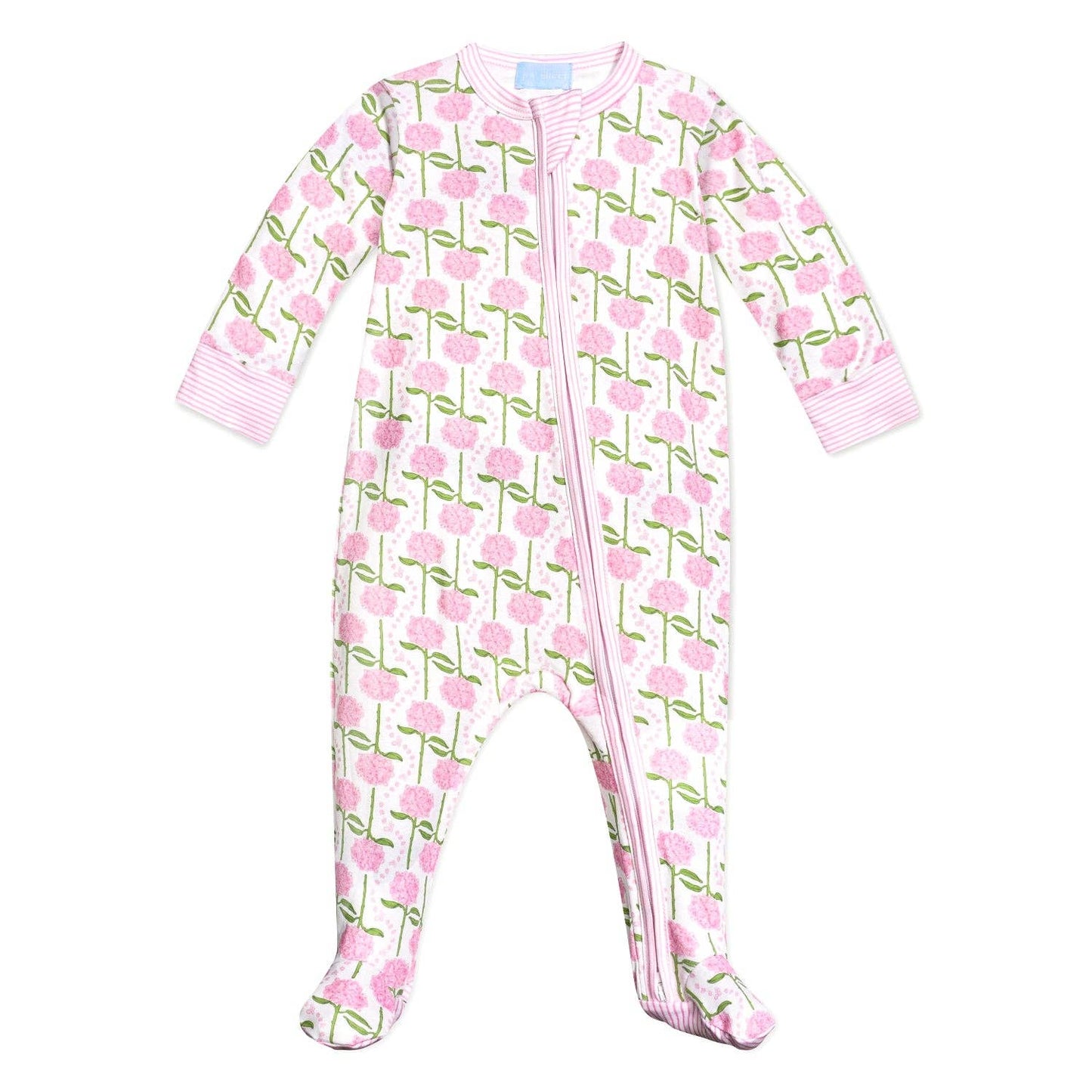 Pink Hydrangeas Zip Baby Onesie - Joy Street