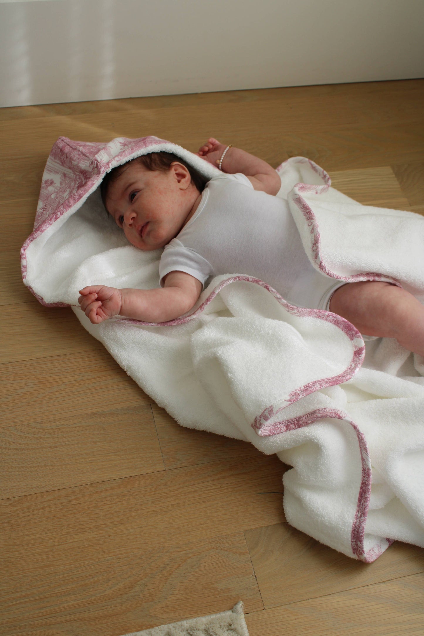 Pink Toile Bath Towel