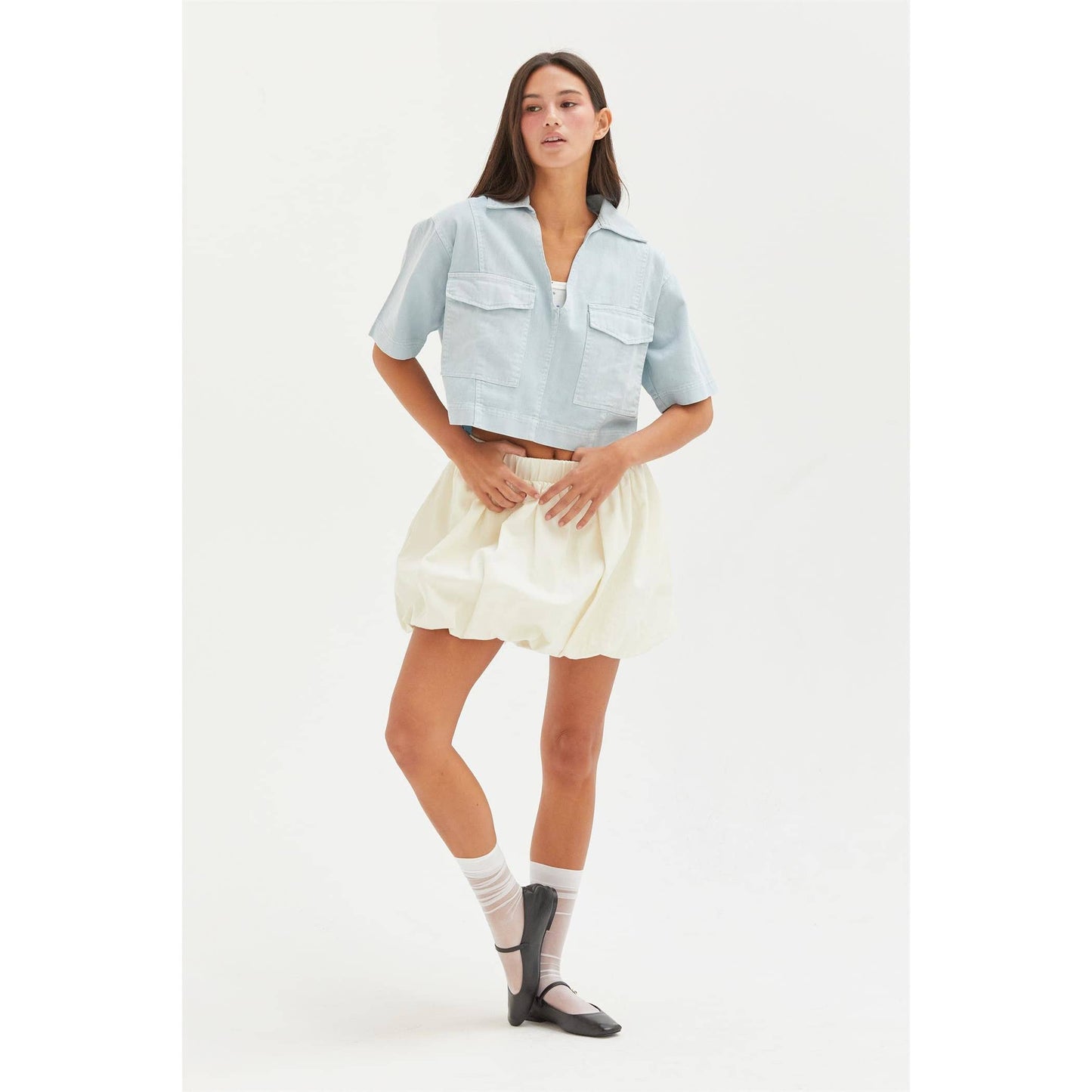 Spring Short Sleeve Denim Shirts