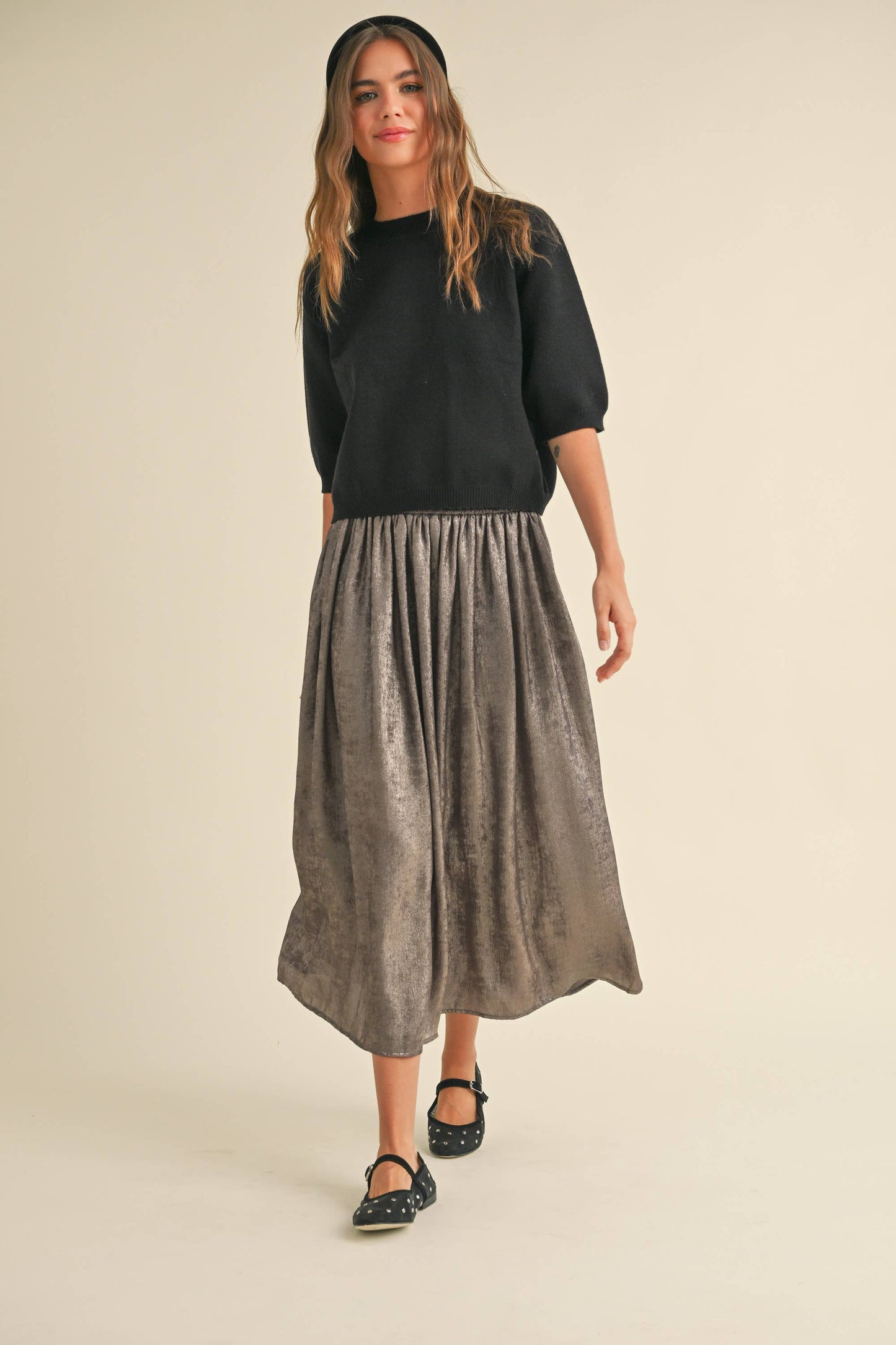 T3675   SHORT SLEEVE SWEATER TOP