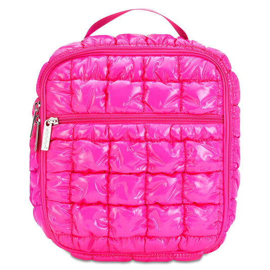 Hot Pink Shiny Puffer Lunch Tote - Iscream