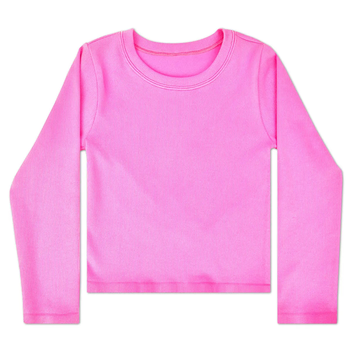 Pretty Pink Ribbed Long Sleeve Shirt - Iscream