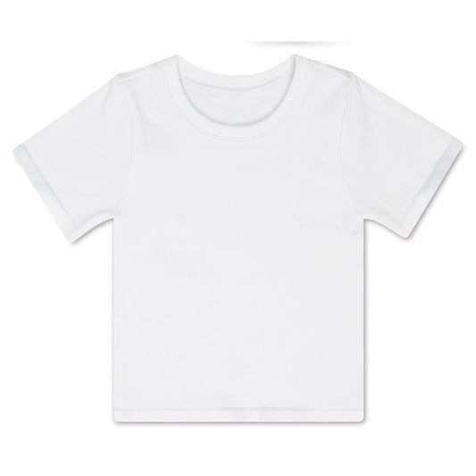 White Ribbed Short Sleeve Shirt - Iscream