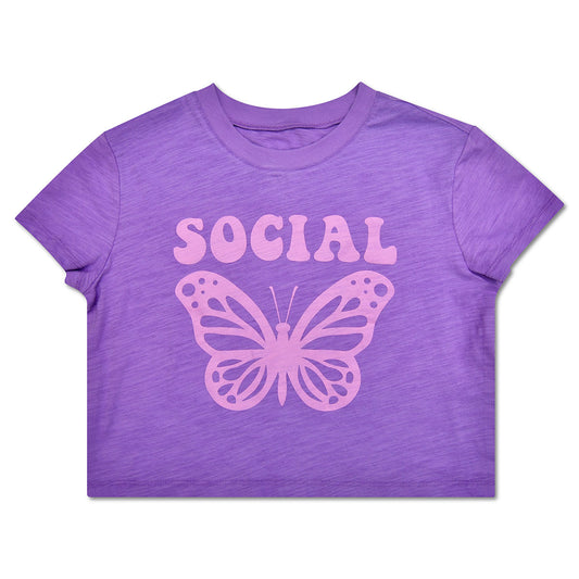 Social Butterfly Boxy Tee Shirt - Iscream