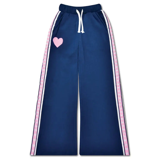 Loved Navy Blue Wide Leg Sweatpants - Iscream