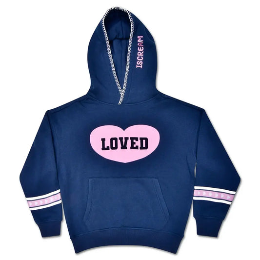 Loved Navy Blue Hoodie Sweatshirt - Iscream