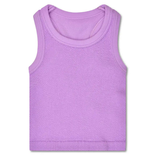Lavender Smocked Racerback Tank - Iscream