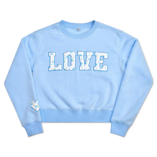Blue Floral Love Sweatshirt - iscream