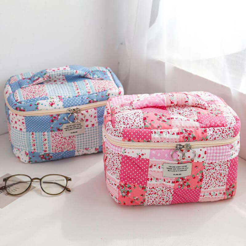 Colorful Flower Print Portable Make Up Bag DP25C562