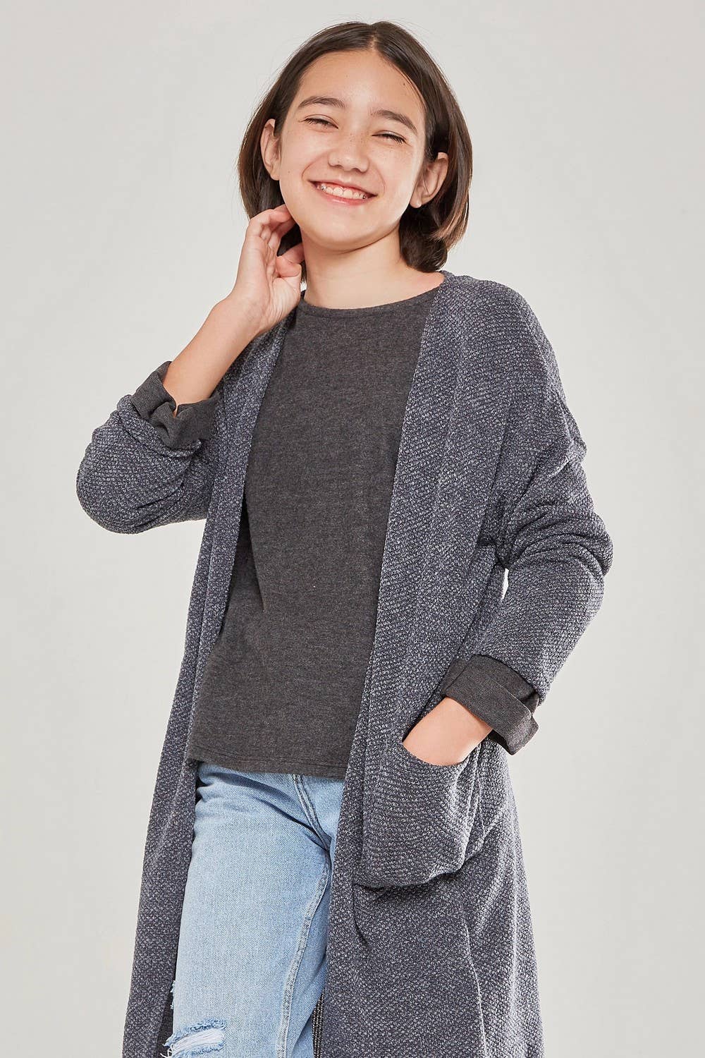 Open Front Knit Cardigan