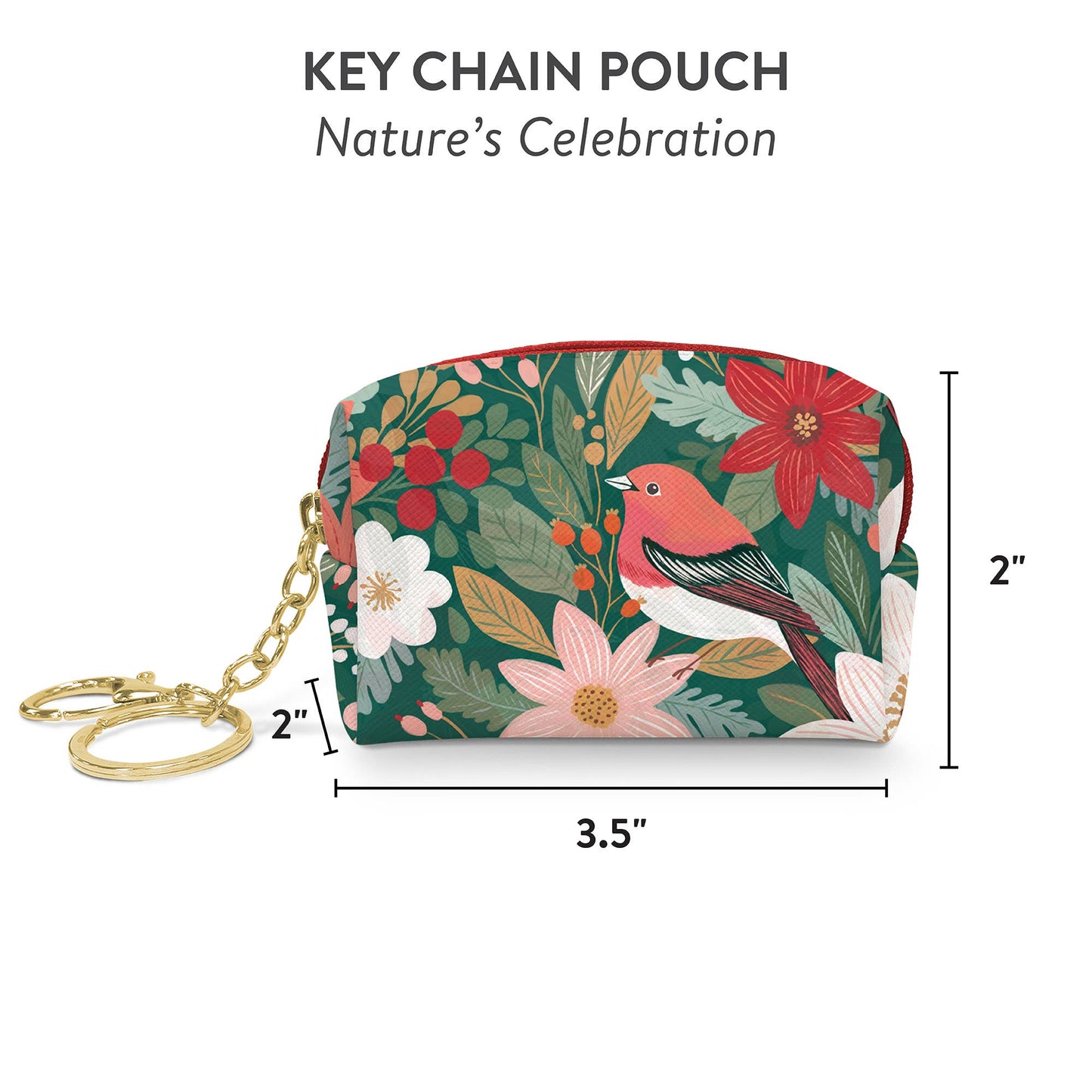 Nature's Celebration Key Chain Pouch - Christmas