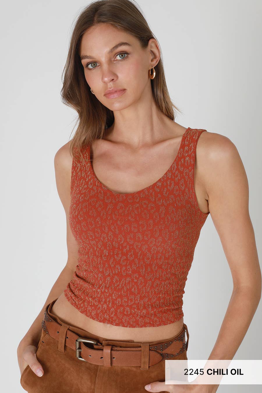 Lurex Leopard Tank Top