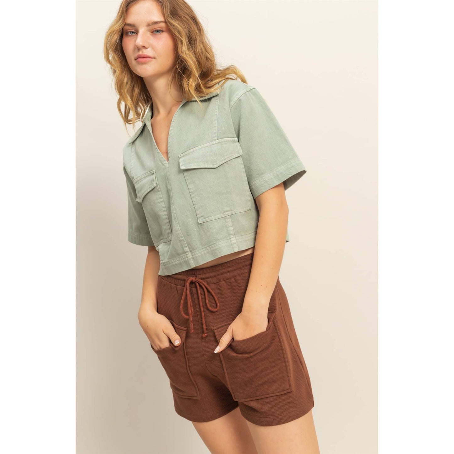 Spring Short Sleeve Denim Shirts