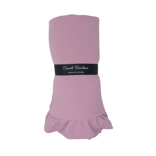 Ruffle Blanket - Petunia Pink Ribbed