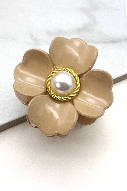 PEARL FLOWER HAIR CLAW CLIPS | 40H496