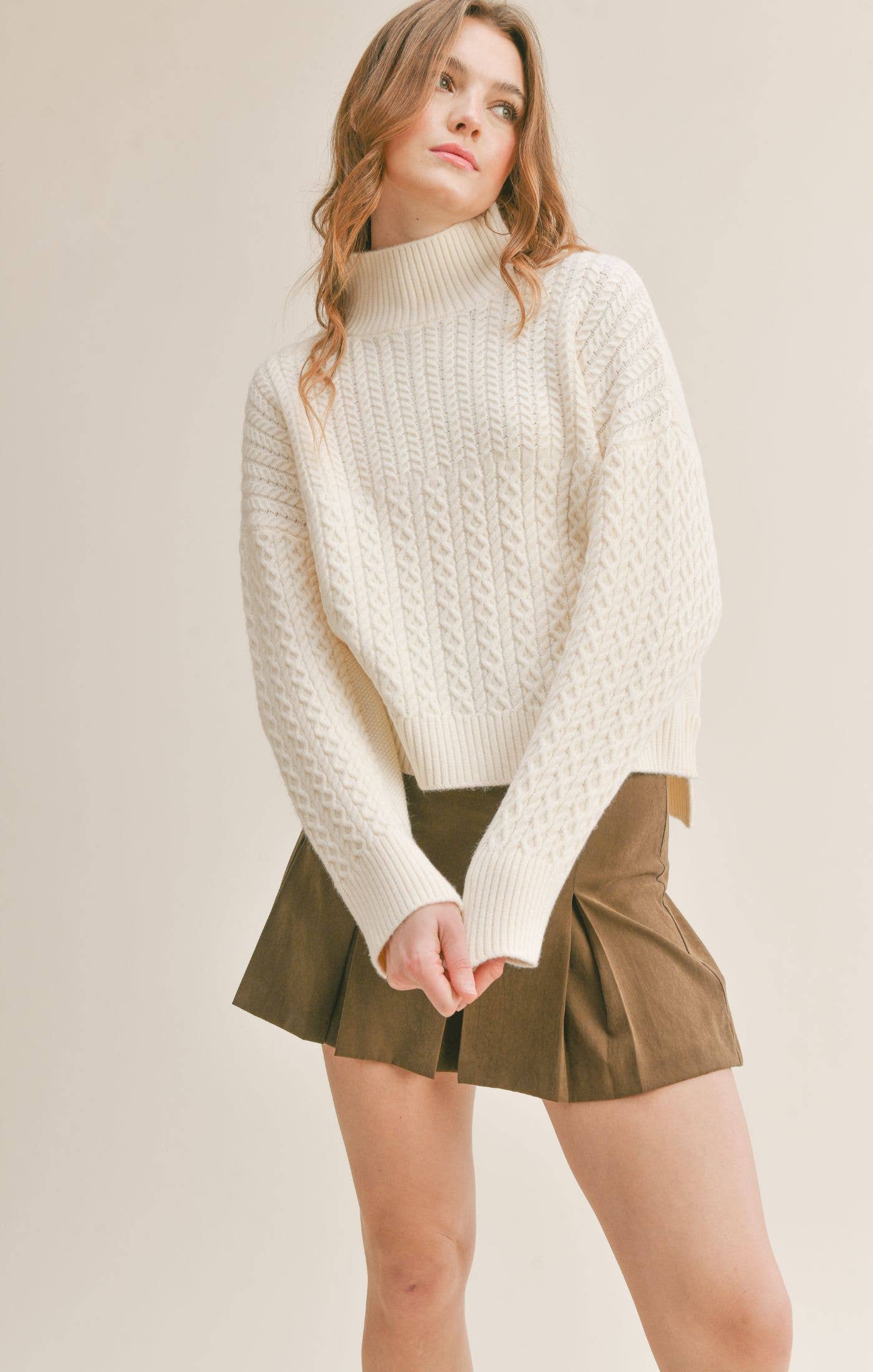 Ivory Turtleneck Sweater