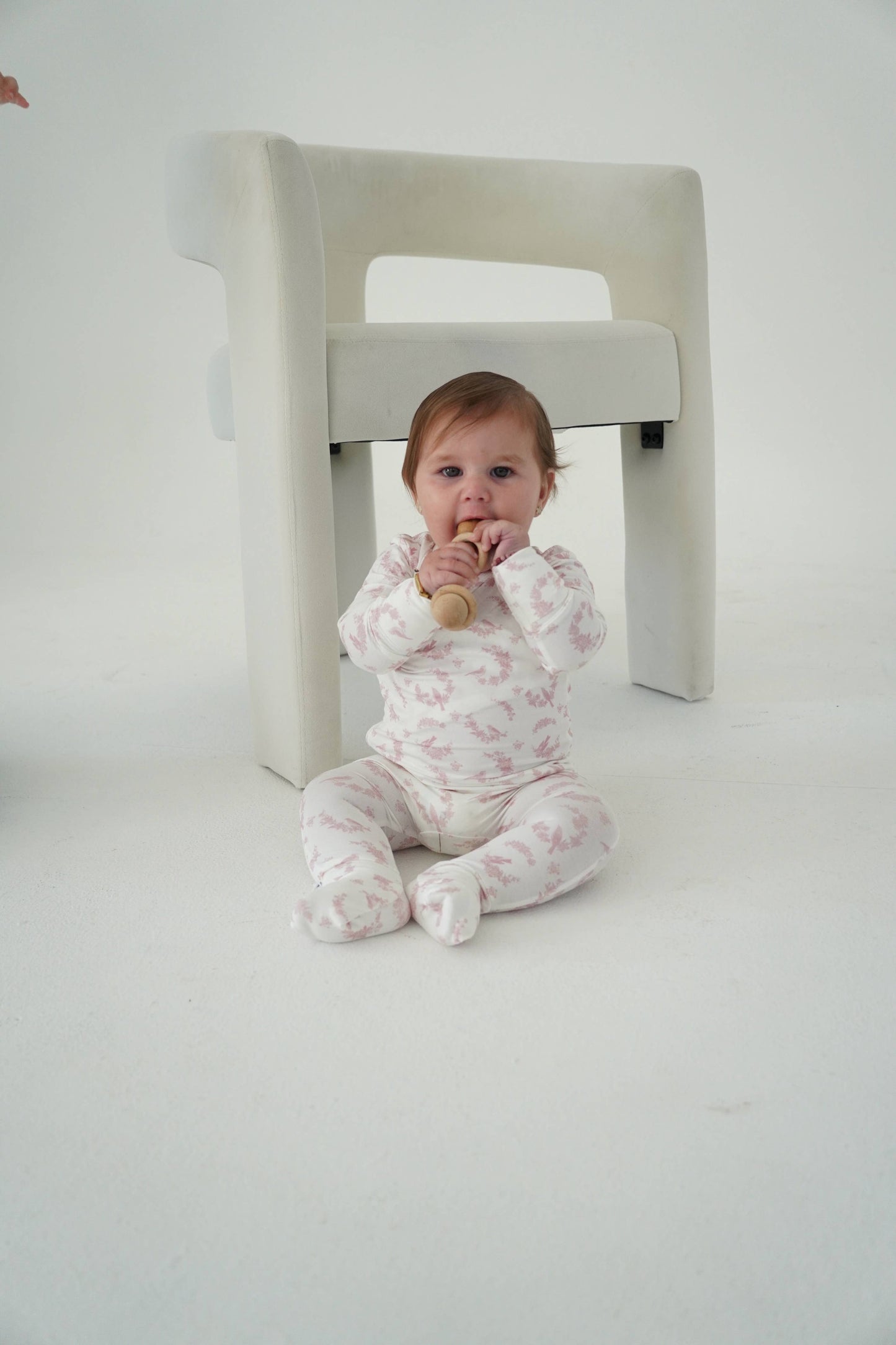 Little Pink Bird Bamboo Footie