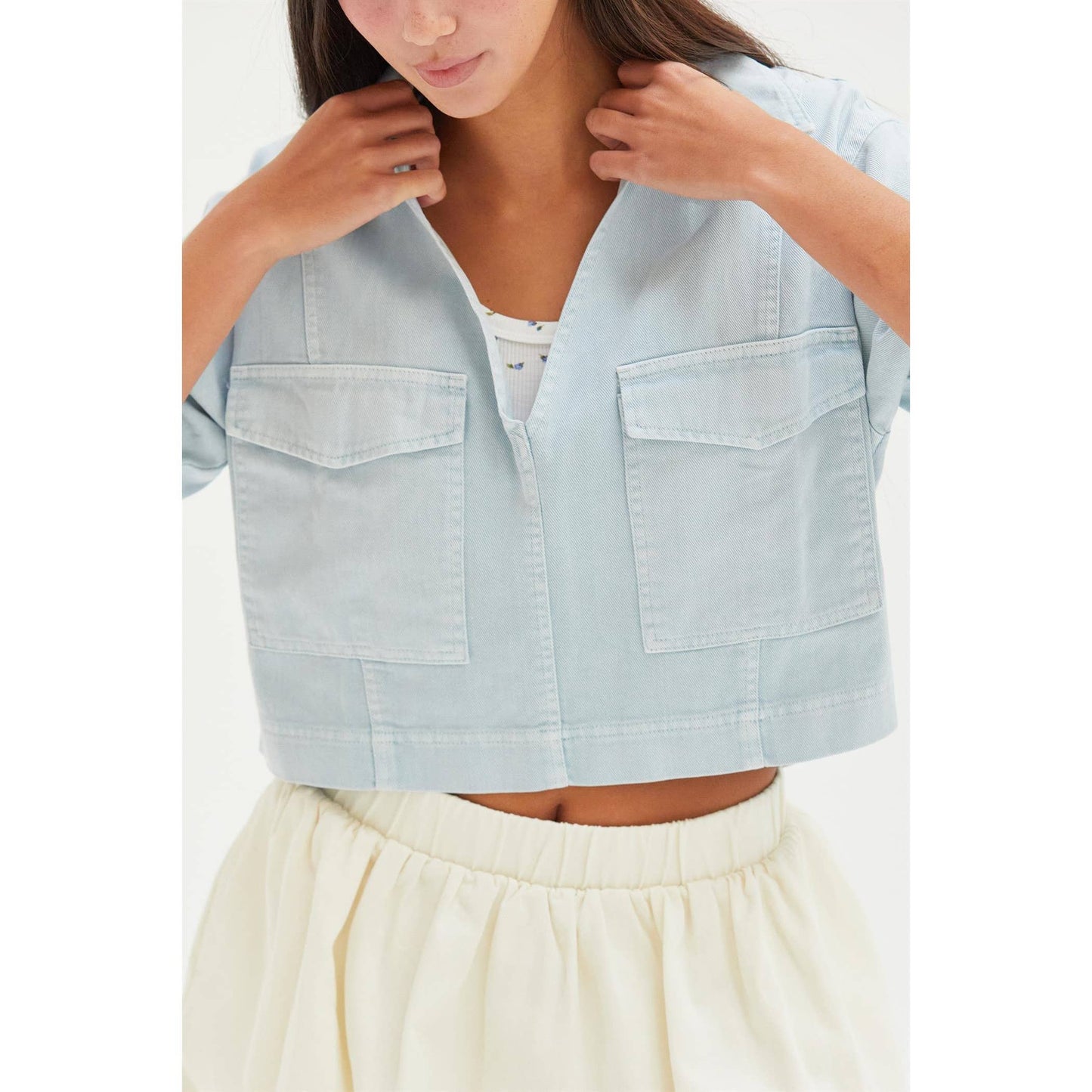 Spring Short Sleeve Denim Shirts