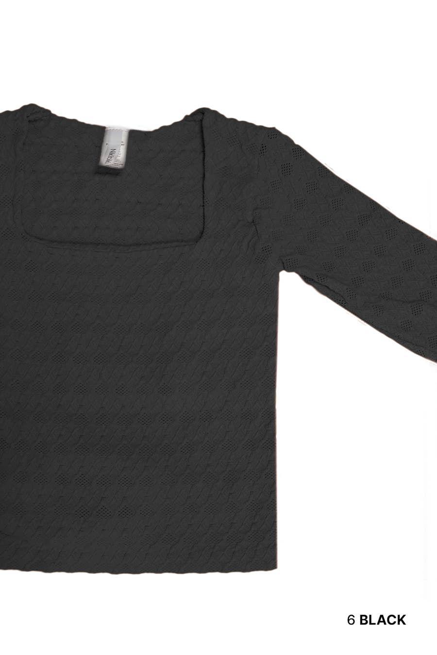 Lace Textured Square LS Top
