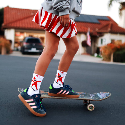 OLLIE JOLLY | Skateboarding Elf retro tube socks