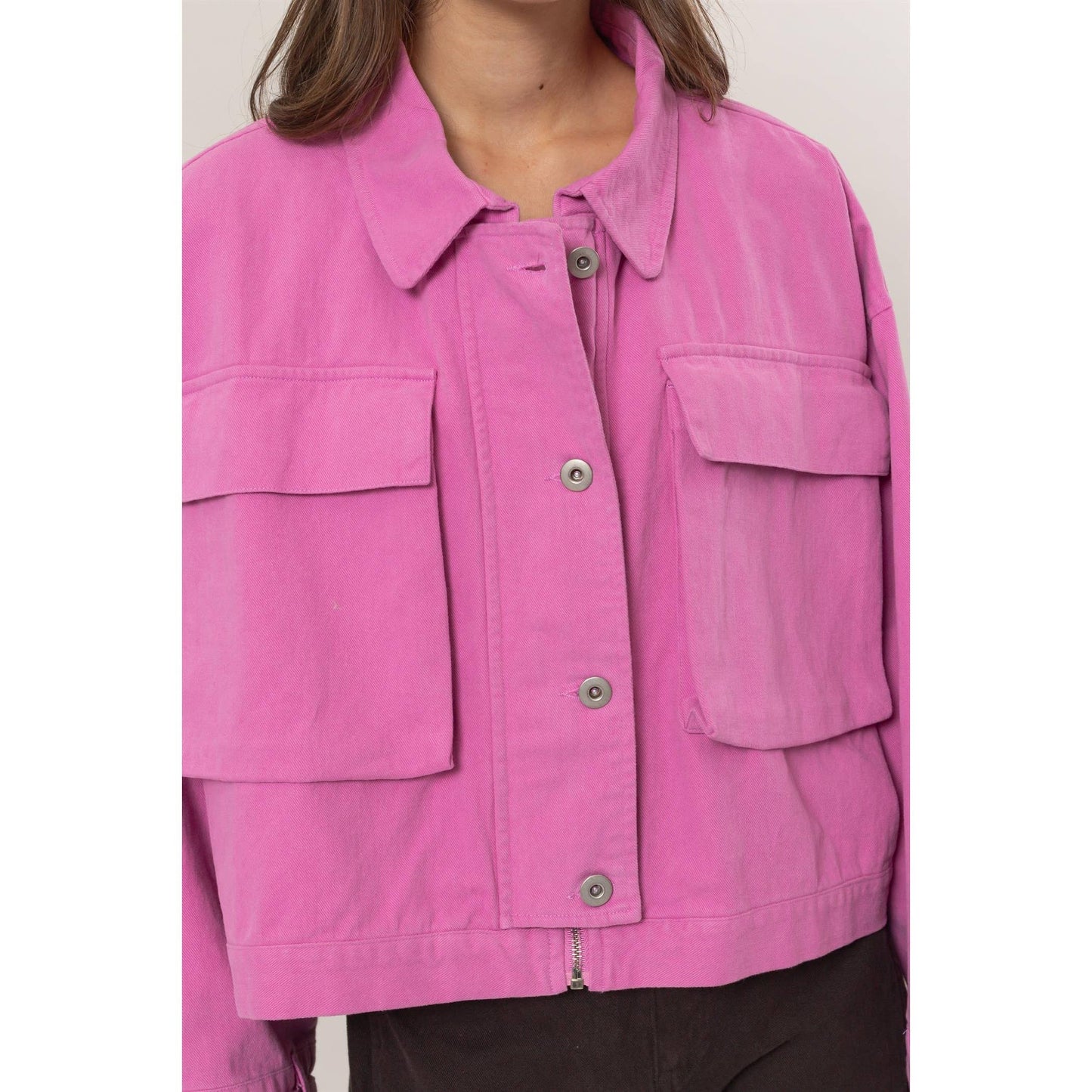 Brushed Twill Cropped Jacket