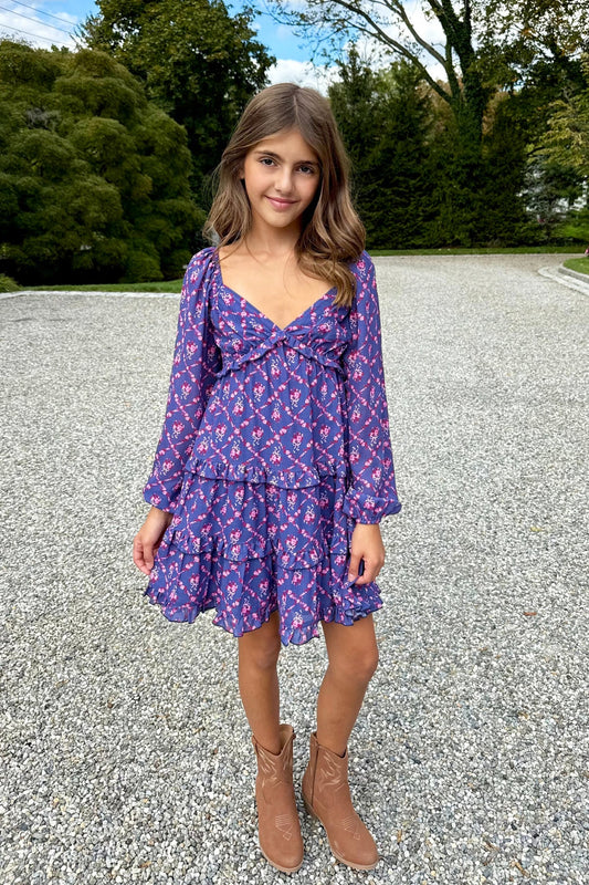 Annalise Dress in Sailboat Trellis - KatieJ NYC
