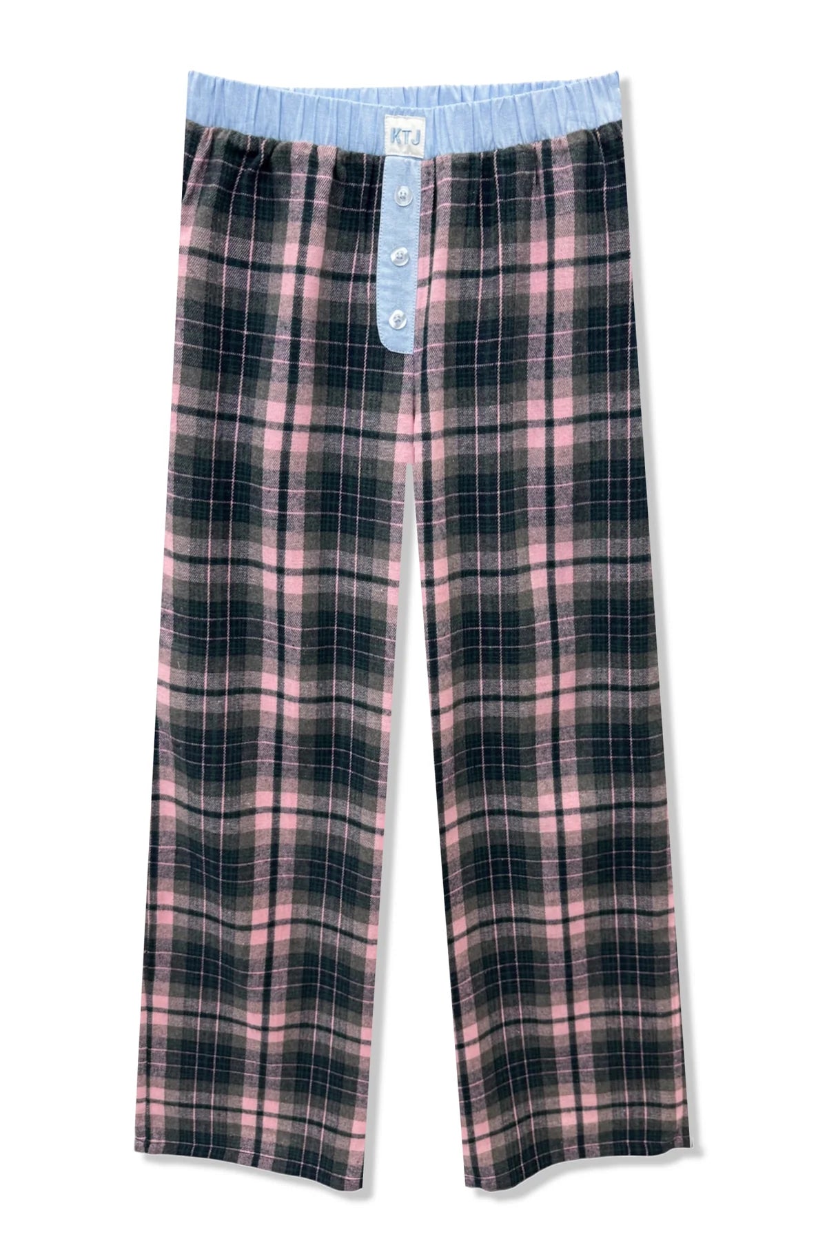 Bree Plaid Lounge Pant in Pink/Neutral - KatieJNYC